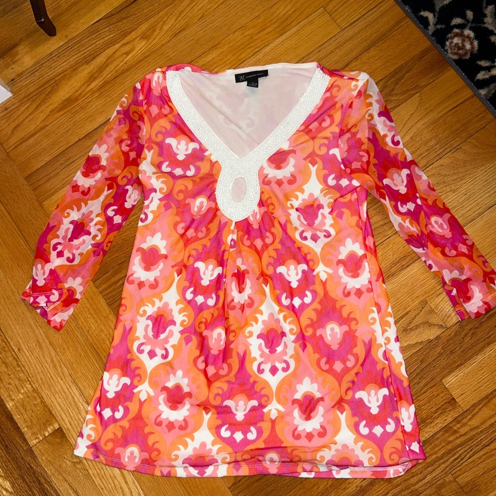 Retro Groovy INC International Concepts beaded retro tunic size medium